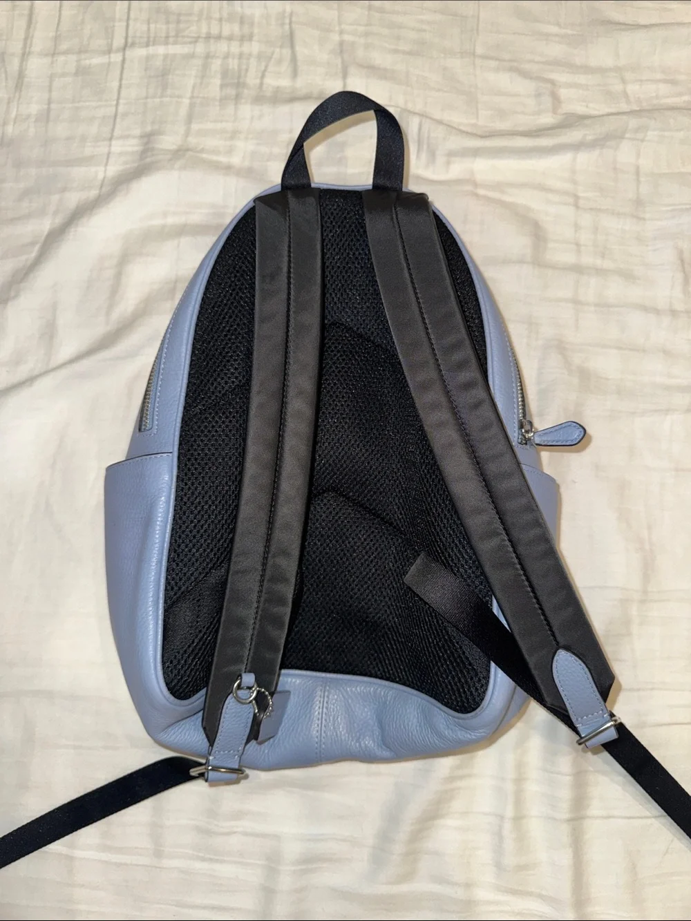 Coach Light Blue Pebbled Leather Backpack